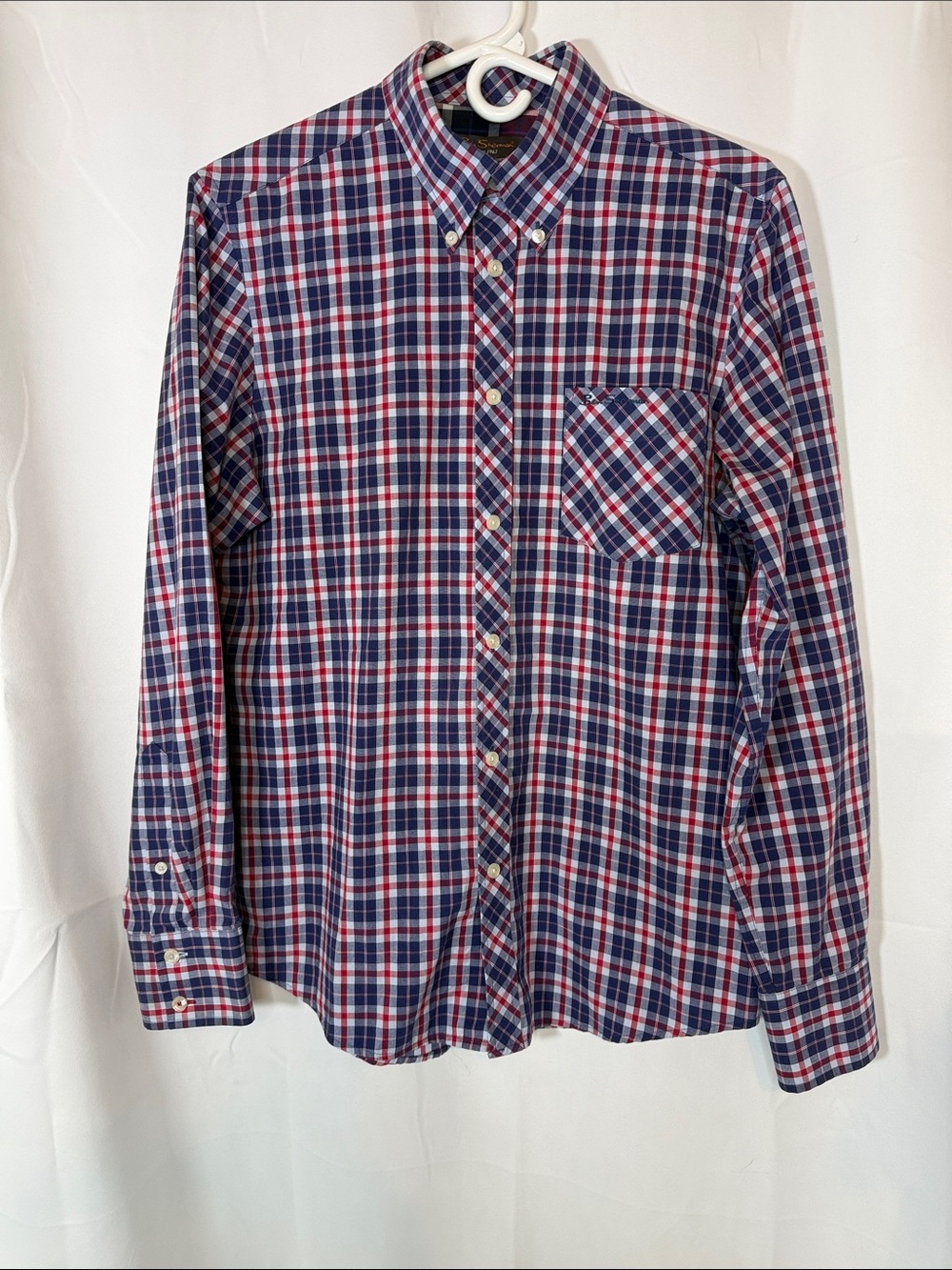 Ben Sherman Navy, Red & White Plaid Button-Down Shirt